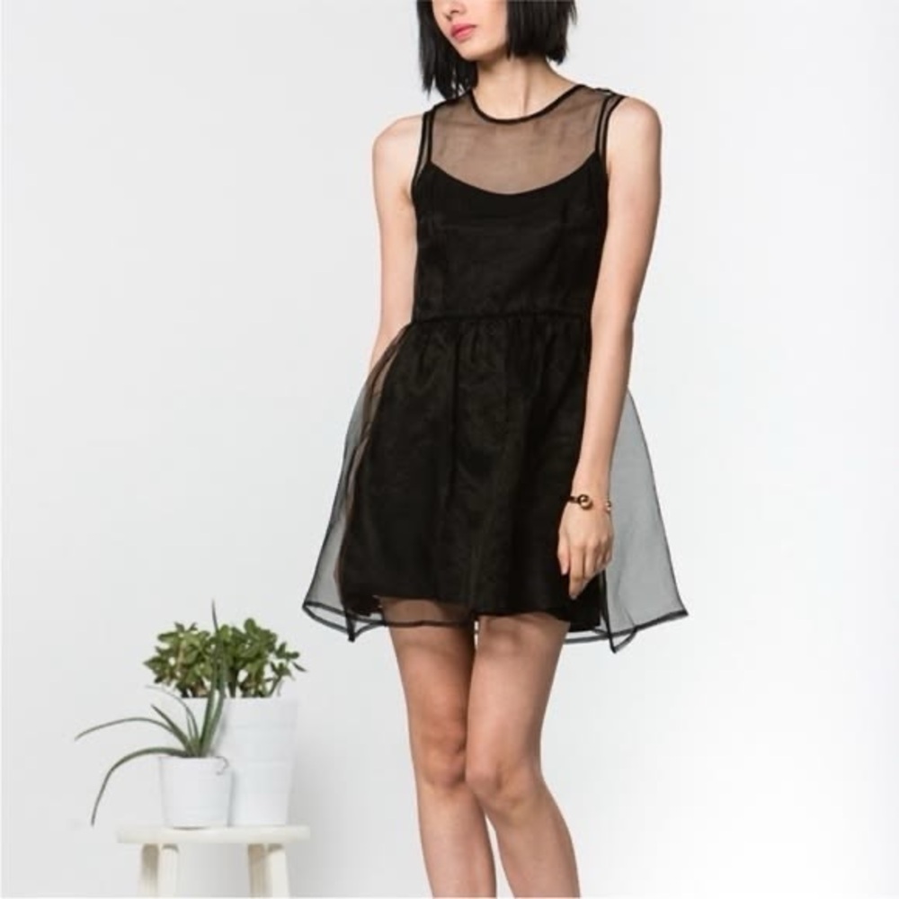 KEEPSAKE Sheer Silk Black Dress Size XS